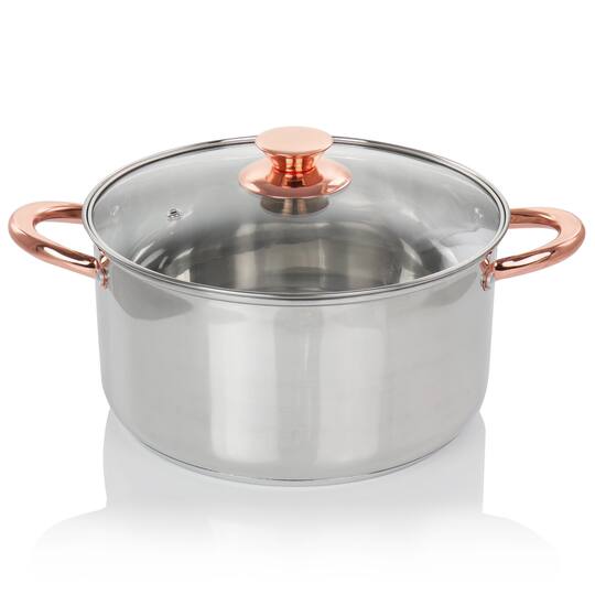 Gibson Home® Ansonville 8-Piece Stainless Steel Cookware Set with Rose Gold Handles
